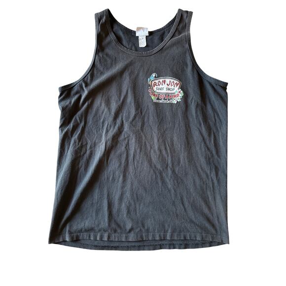 Vintage Ron Jon Surf Shop USA Made Single Stitched Faded Black XL Tank Top - Picture 2 of 8